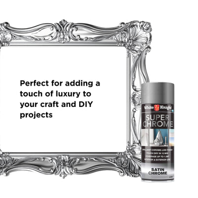 White Knight Super Chrome Spray Paint - 300g - Solvent Based - Fast Drying