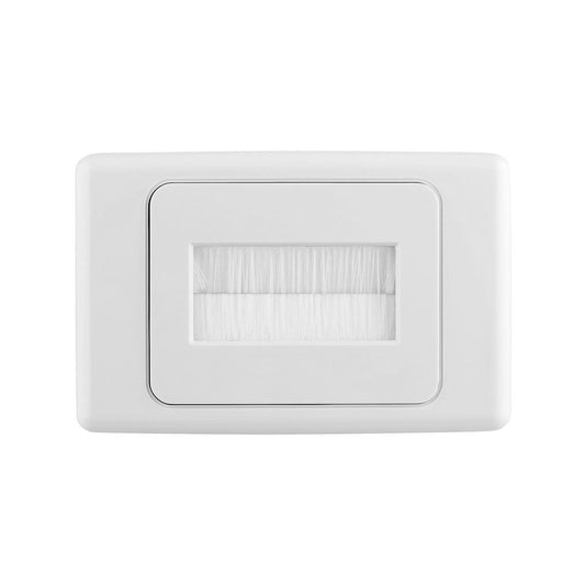 Deta White Brush Wall Cover Plate - Large Cable Entry - Polycarbonate - Neat Solution - Auzzistore