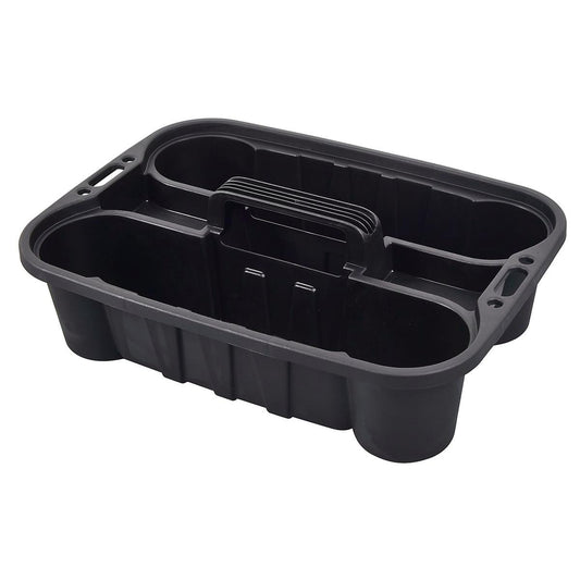 Craftright Plastic Tote Tray - Heavy Duty PP - 2 Compartments - Black - Auzzistore