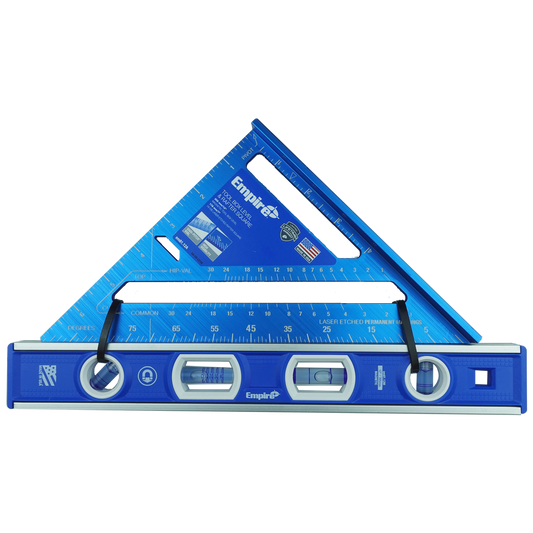 Empire True Blue Torpedo Level and Rafter Square Set - 305mm - Magnetic - Accurate Measuring - Auzzistore