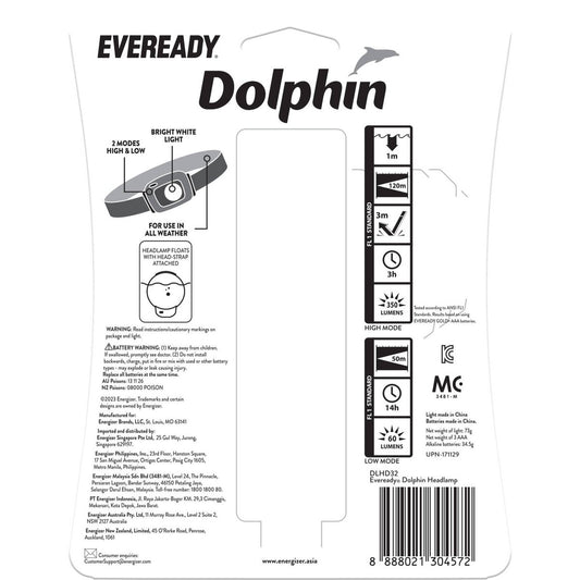 Eveready 350L Dolphin Headlamp - 350 Lumen - Waterproof - 120m Beam Distance – view 2 - Auzzistore