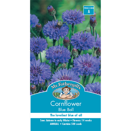 Mr Fothergill Cornflower Blue Flower Seeds - 75cm - Hardy Annual - Cut Flower - Auzzistore