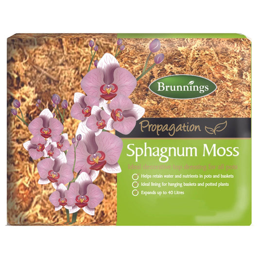 Brunnings Sphagnum Moss Block 40L Natural Organic Moisture Retention - Auzzistore