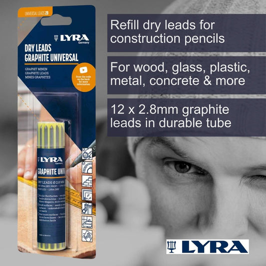Lyra Graphite Lead Refill Pack - 2.8mm - Unbreakable - 12 Pack – view 2 - Auzzistore