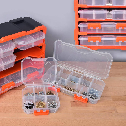Tactix 6 Compartment Storage Box - Small - Polypropylene - Modular Design – view 2 - Auzzistore