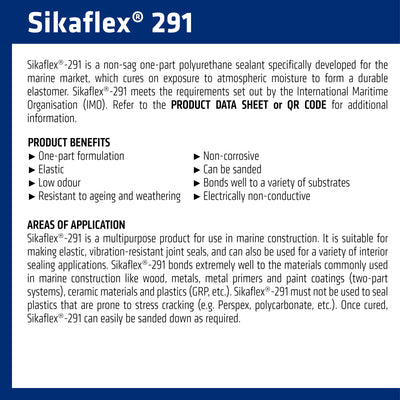 Sika Sikaflex 291 Marine Adhesive Sealant 150ml White Elastic Durable