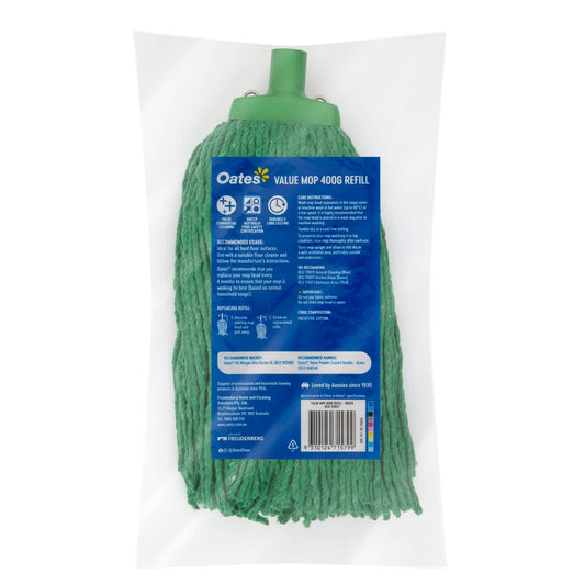 Oates Value Mop - 400g - Highly Absorbent - Green Color-Coded – view 2