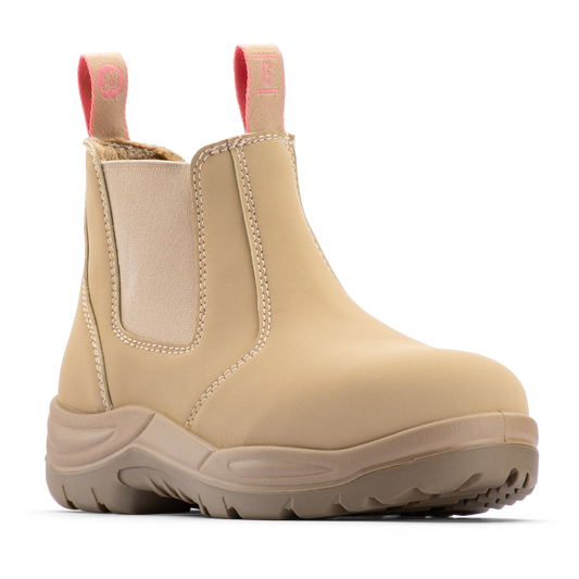 Bata Industrials Women’s Sand Juno Slip-On Safety Boot US Size 9 - Steel Toe - Slip Resistant