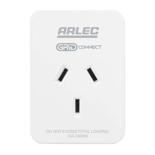 Arlec White Grid Connect Smart Plug In Socket With Energy Meter Single Pack