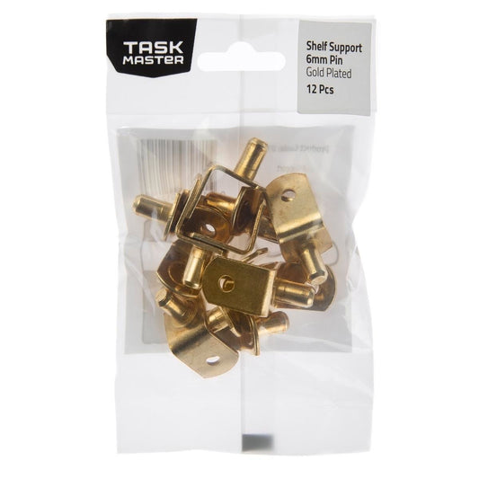 Taskmaster Shelf Supports - 6mm - Gold Plated - Easy to Install - Auzzistore