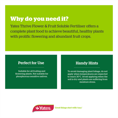 Yates Thrive Flower and Fruit Plant Food 1kg Soluble Fast-Acting
