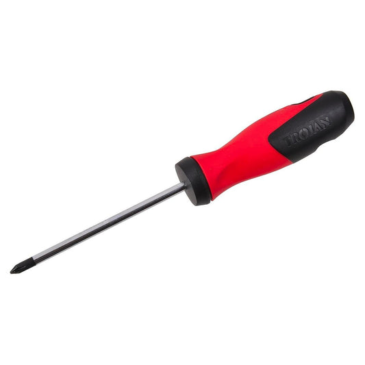 Trojan 100mm No 1 Phillips Screwdriver - Red and Black - 1 Piece