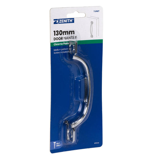Zenith Door Handle - 130mm - Zinc Alloy - Polished Chrome – view 2 - Auzzistore