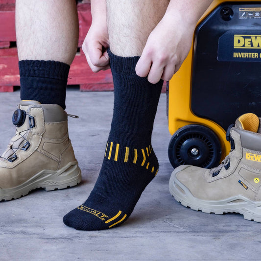 Dewalt Work Cotton Socks 2 Pack Crew Size 10-13 - Moisture Control, Comfort – view 2