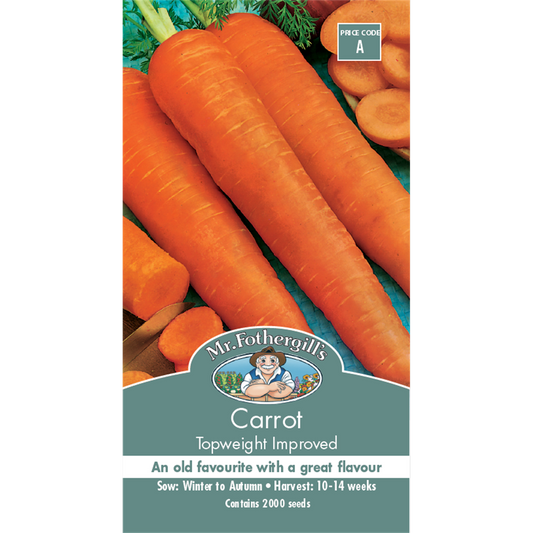 Mr Fothergill's Carrot Seeds - Topweight Improved - 16 Weeks - Disease Resistant - Auzzistore