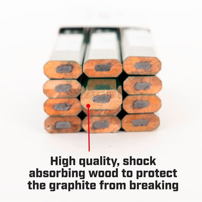 Crescent Lufkin Green Hard Carpenter's Pencil - 7mm Wood - Durable Marking