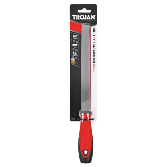 Trojan 200mm Mill File - Bastard Cut - Flat Profile - Lightweight Design - Auzzistore