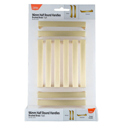 Taskmaster 96mm Brushed Brass Round Handle 10 Pack - Easy Installation