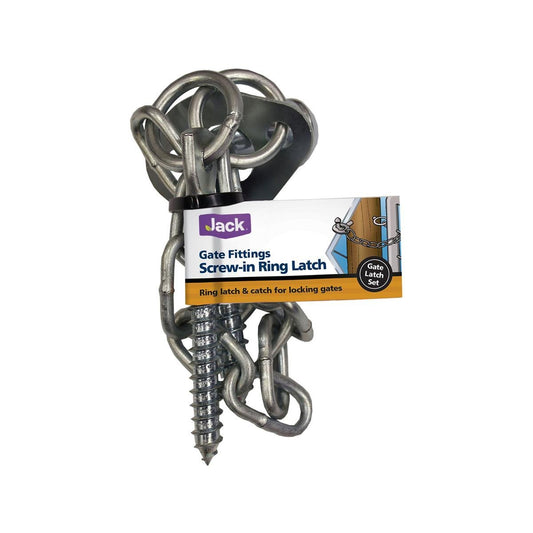 Jack Screw-in Ring Latch - 110 x 70 x 40mm - 12mm Chain - Secure Gates - Auzzistore