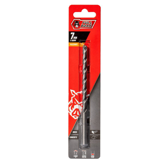 Full Boar 7mm TCT Masonry Drill Bit - 150mm Length - Durable for Brick & Concrete - Auzzistore