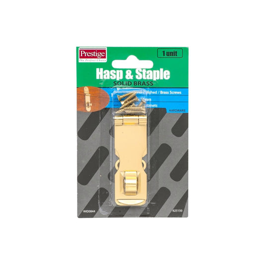 Prestige Solid Brass Hasp and Staple 25 x 73mm Durable Finish - Auzzistore