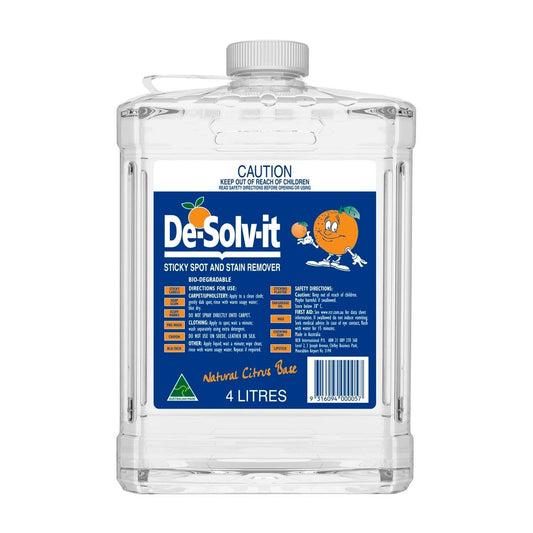 De Solv It Sticky Spot Stain Remover 4L Citrus Based Safe Cleaner