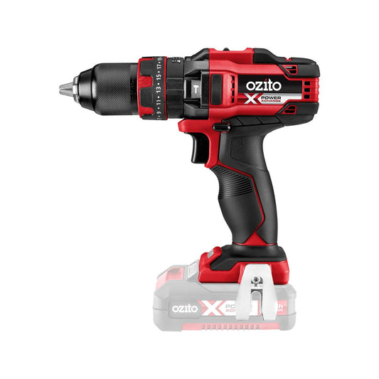 Ozito PXC 18V Hammer Drill Skin Only - 13mm Keyless Chuck - Lightweight - Red/Black/Silver – view 2 - Auzzistore