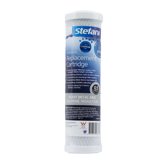 Stefani 250mm 0.5 Micron Lead Reduction Cartridge - Carbon - Easy Install - Auzzistore