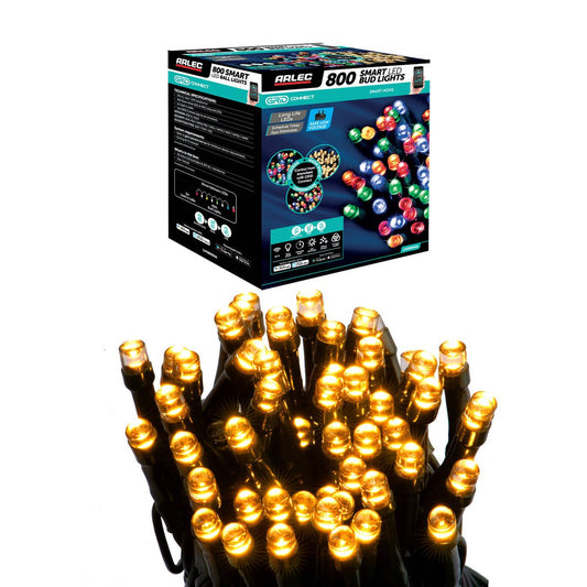Arlec Smart 800 LED Bud Lights 39.9m - Multi Colour & Warm White - App Control - Auzzistore