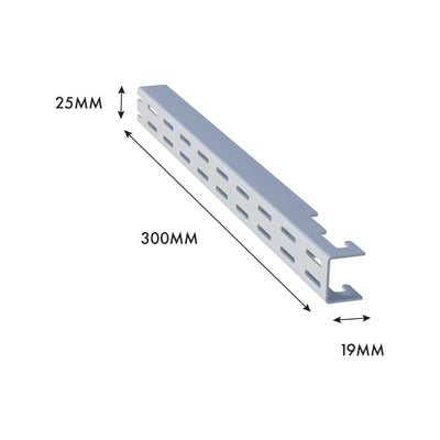 Flexi Storage 300mm White Double Slot Wall Strip Steel Durable Solution