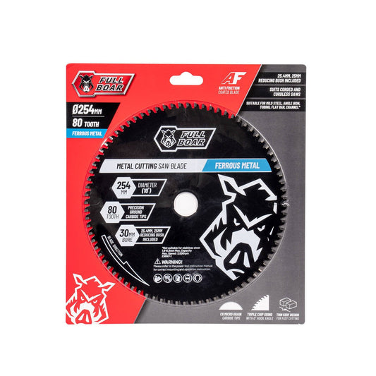 Full Boar 254mm 80t Ferrous Metal Circular Saw Blade - Precision Cutting - Durable