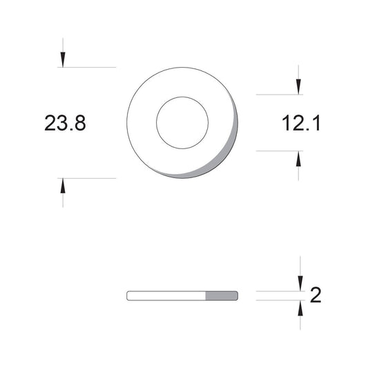 Zenith M10 Flat Round Washers - Hot Dipped Galvanised Black - 23.8mm - 2mm - Load Distribution – view 2 - Auzzistore