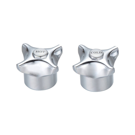 Shaw Mason Chrome Plated Four Point Tap Handles Pair - 100mm x 218mm - Durable Finish