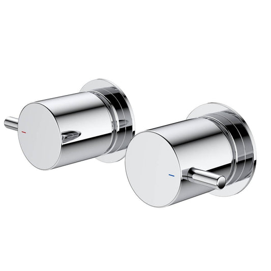 Caroma Chrome Luna Wall Top Assemblies Lever - 57mm x 58mm - Lead-Free Brass