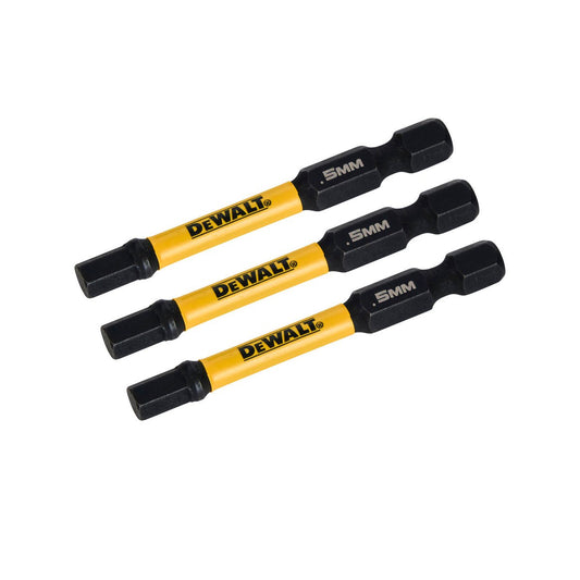 Dewalt Flextorq Screwdriver Bit 3 Pack - 57mm Hex5 - Durable & Impact-Ready - Auzzistore