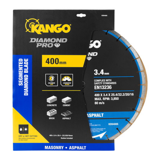 Kango 400mm Segmented Diamond Blade - Concrete, Brick, Asphalt Cutting - Auzzistore