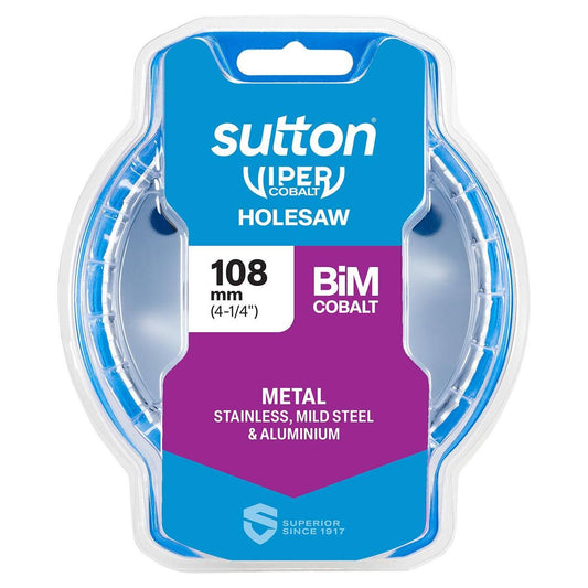 Sutton Tools 108mm Viper Cobalt Bi Metal Holesaw - Durable - Precision Cutting - Auzzistore
