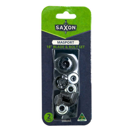 Saxon 18 Mower Blade Bolt Set - 2 Pack - 18” Replacement Blades - Compatible with Masport 18 Models - Auzzistore