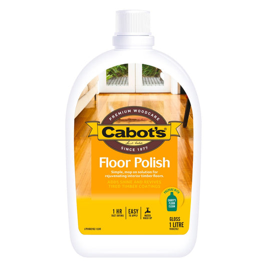 Cabot S Floor Polish - 1L - Clear - Water Based - Fast Drying - Auzzistore