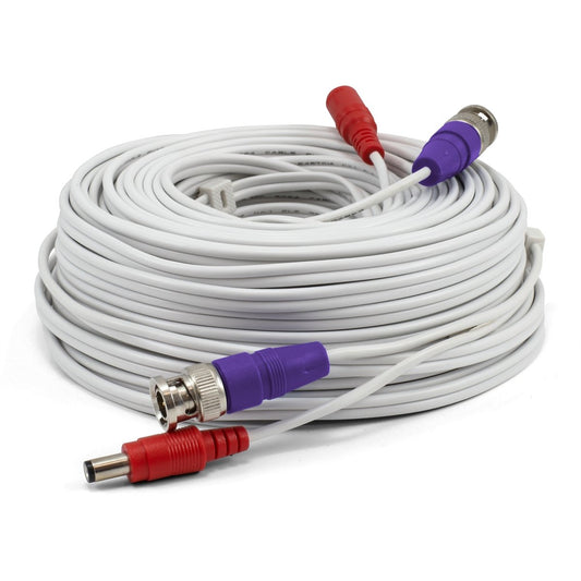 Swann 30m BNC Security Extension Cable - Male to Male - White - 4K Support