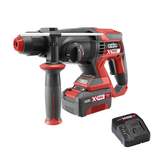 Ozito PXC 18V Rotary Hammer Drill Kit PRHK 1840 - 1.8J Impact Power - 4-Mode Selector - Includes 4.0Ah Battery - Auzzistore