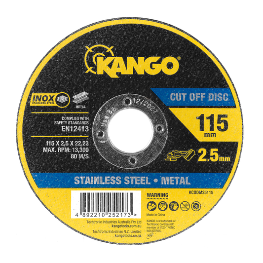 Kango Metal Cut Off Disc - 115mm x 2.5mm - Inox-Free - Steel & Stainless Steel Cutting - Auzzistore