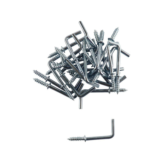 Everhang Square Hook - 25mm - Zinc Plated - 25 Pack - Auzzistore
