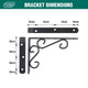 Carinya Heavy Duty Scroll Stayed Bracket 200kg Dark Grey Steel