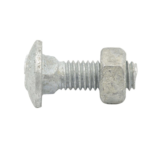 Zenith Cup Head Bolt - M8 x 25mm - 4.6 Grade Steel - Hot Dipped Galvanised - Auzzistore
