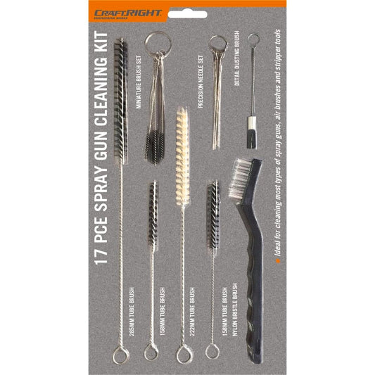 Craftright 17 Piece Spray Gun Cleaning Kit - Metal Plastic - Versatile Tools - Auzzistore