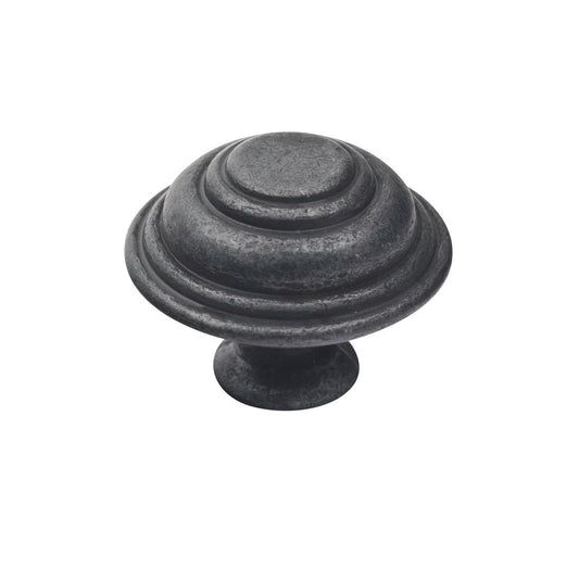 Prestige 34mm Black Cast Iron Cupboard Knob - Easy Install - Durable