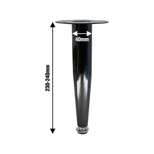 Adoored 230mm Black Nickel Tapered Metal Legs - Durable Steel - Easy Installation – view 2 - Auzzistore