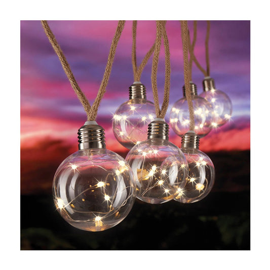 Lytworx Warm White Solar Burlap Rope Lights 6 Pack - 2.5m - 48 LEDs - Energy Efficient – view 2 - Auzzistore