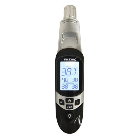 Kincrome Digital Tyre Gauge - 5-100 PSI - Auto Shut-Off - LED Light